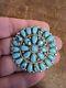 Native American Navajo Turquoise Cluster Pin Or Pendant Brooches Handmade #d