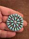 Native American Navajo Turquoise Cluster Pin Or Pendant Brooches Handmade #d