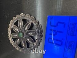 Native American Navajo Turquoise & Sterling Fred Harvey Era Flower Pin