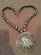 Native American Old Pawn Necklace And Large Becenti Pendant/pin