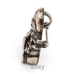 Native American Pueblo Sterling Silver Storyteller Woman Pendant Brooch