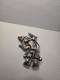 Native American Rare Zuni Inlaid Sterling Silver Rainbowman Brooch Broken Pin