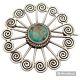 Native American Sterling Silver Royston Turquoise Sacred Spiral Pin Brooch
