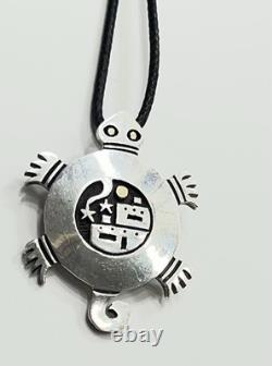 Native American Santo Domingo Turtle Necklace Pendant Pin 925 14K Joseph D Coriz
