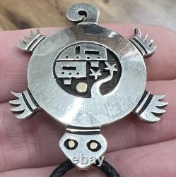 Native American Santo Domingo Turtle Necklace Pendant Pin 925 14K Joseph D Coriz