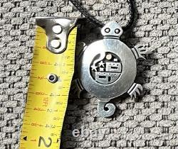 Native American Santo Domingo Turtle Necklace Pendant Pin 925 14K Joseph D Coriz