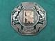 Native American Silver Octagon Shaped Pin With Aztec Mythos Theme 1.75 Dia
