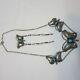 Native American Silver & Turquoise Butterfly Necklace W Matching Hair Pin