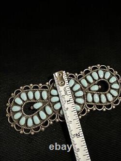 Native American Silver Turquoise CLUSTER Pin 4 Signed BB 27.8 Grams Rare