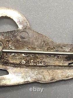 Native American Southwest brooch pin Coyote silver marked B. Chavez cool