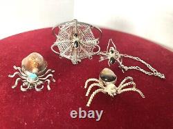 Native American Spider Brooch/bracelet, Insect Bug Jewelry Turquoise/Sterling