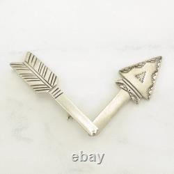 Native American Stamped Articulated Arrow Sterling Silver Brooch