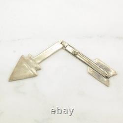 Native American Stamped Articulated Arrow Sterling Silver Brooch