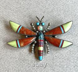 Native American Sterling Dragonfly Pin by Eddie Secatero