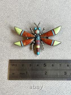 Native American Sterling Dragonfly Pin by Eddie Secatero