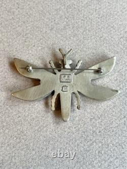 Native American Sterling Dragonfly Pin by Eddie Secatero