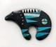 Native American Sterling Silver 925 Multistone Inlaid Turquoise Bear Brooch Pin