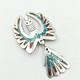Native American Sterling Silver 925 Turquoise Coral Inlay Peyote Bird Brooch Pin