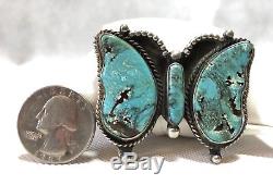 Native American Sterling Silver Blue Turquoise Butterfly Pin Brooch