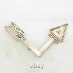 Native American Sterling Silver Brooch Stamped Articulated Arrow