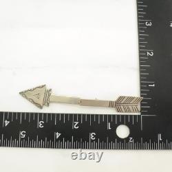 Native American Sterling Silver Brooch Stamped Articulated Arrow