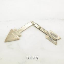 Native American Sterling Silver Brooch Stamped Articulated Arrow