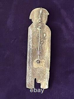 Native American Sterling Silver Cast Brooch Pendant Anthony LAVATO 42+ Grams