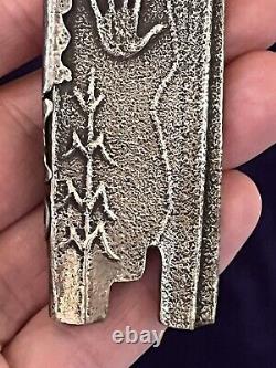 Native American Sterling Silver Cast Brooch Pendant Anthony LAVATO 42+ Grams