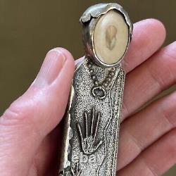 Native American Sterling Silver Cast Brooch Pendant Anthony LAVATO 42+ Grams