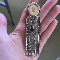 Native American Sterling Silver Cast Brooch Pendant Anthony LAVATO 42+ Grams