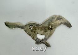Native American Sterling Silver Horse Brooch