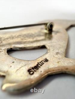 Native American Sterling Silver Horse Brooch