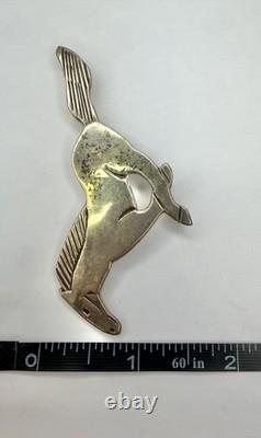 Native American Sterling Silver Horse Brooch