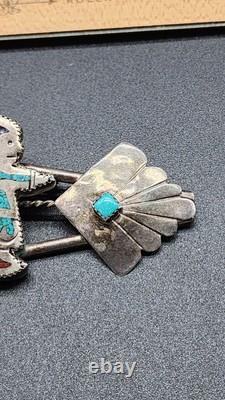 Native American Sterling Silver Kachina Bar Pin 4 Vintage