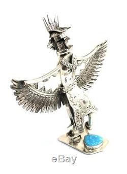 Native American Sterling Silver Navajo Eagle Silver Katchina Pin Pendant