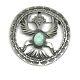 Native American Sterling Silver Navajo Handmade Turquoise Kachina Pin/ Pendent