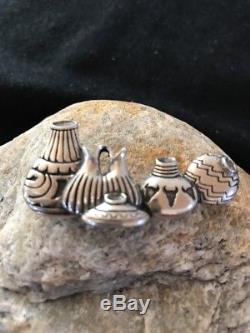 Native American Sterling Silver Navajo Pottery Series Pin 1.90 Gift