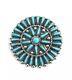 Native American Sterling Silver Needle Point Handmade Turquoise Zuni Pin Pendant