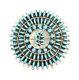 Native American Sterling Silver Needle Point Turquoise Zuni Pin Pendant