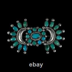 Native American Sterling Silver Petite Point Brooch 15.78g