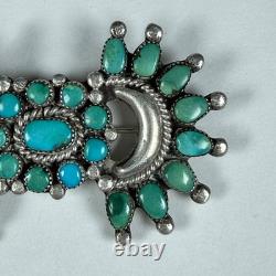 Native American Sterling Silver Petite Point Brooch 15.78g