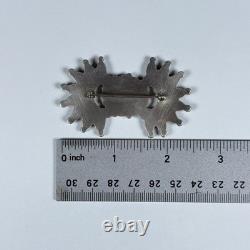Native American Sterling Silver Petite Point Brooch 15.78g