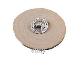 Native American Sterling Silver Pin Pendant Horseshoe Jewelry Handmade Accessory