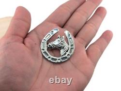 Native American Sterling Silver Pin Pendant Horseshoe Jewelry Handmade Accessory