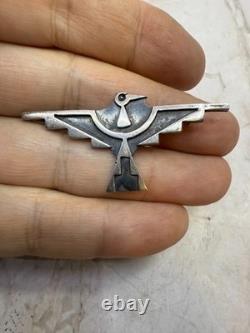 Native American Sterling Silver Thunderbird Pin/Brooch Signed 2 x 1 Inch 4.8 G