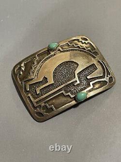 Native American Sterling Silver Turquoise Brooch Pin