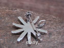 Native American Sterling Silver & Turquoise Cluster Pendant Pin by Kaamasee