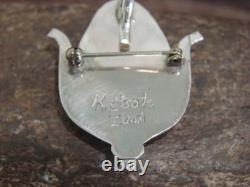 Native American Sterling Silver & Turquoise Corn Maize Pin & Pendant Etsate