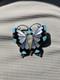 Native American Sterling Silver Turquoise Inlay Butterfly Pin