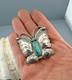 Native American Sterling Silver Turquoise Navajo Butterfly Brooch Pin Randy Boyd